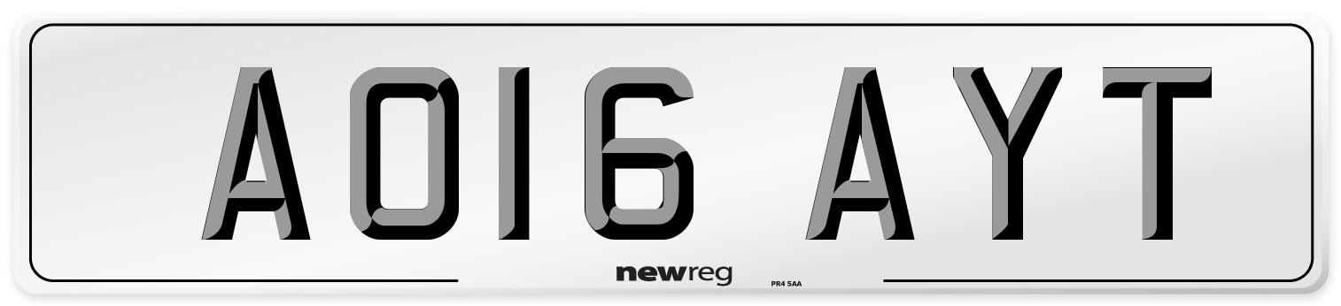 AO16 AYT Number Plate from New Reg